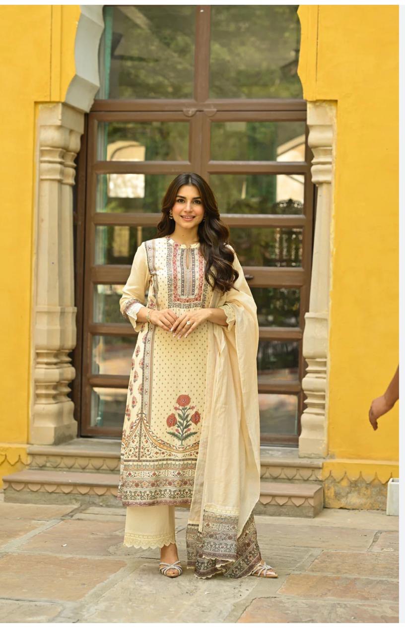 Hema Malini Premium 3-Piece Kurti Set | Hand Jari & Mirror Work | Exclusive Launch